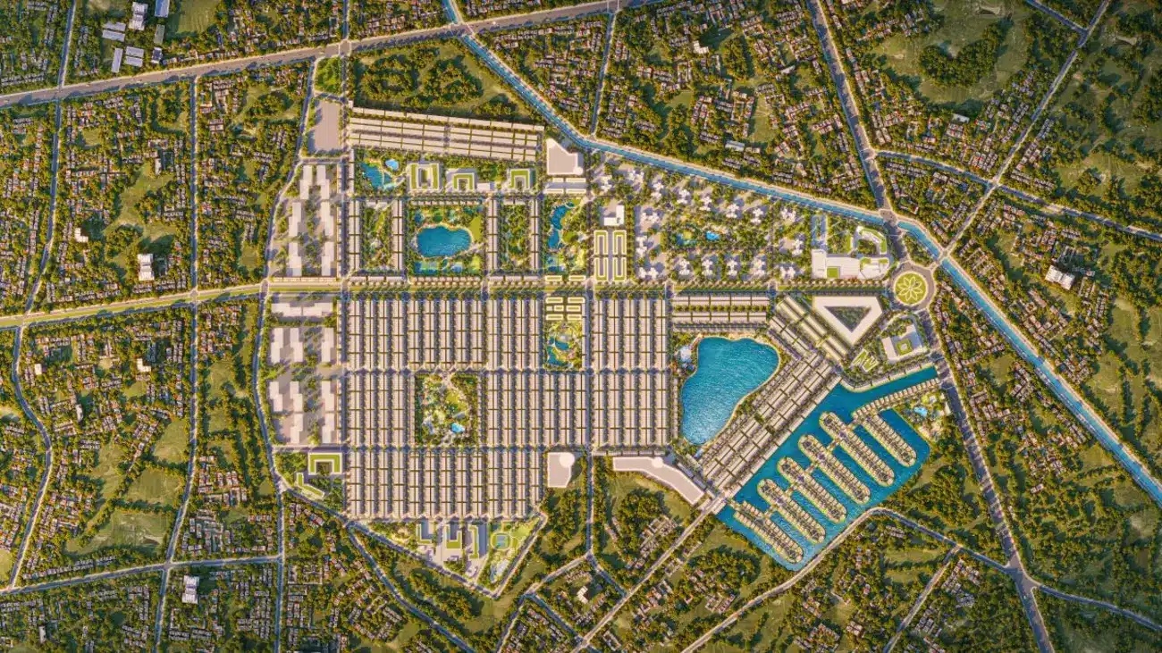 Phối cảnh dự án Vinhomes Green City Hậu Nghĩa, thu hút hàng nghìn nhà đầu tư với môi trường sống xanh hiện đại.