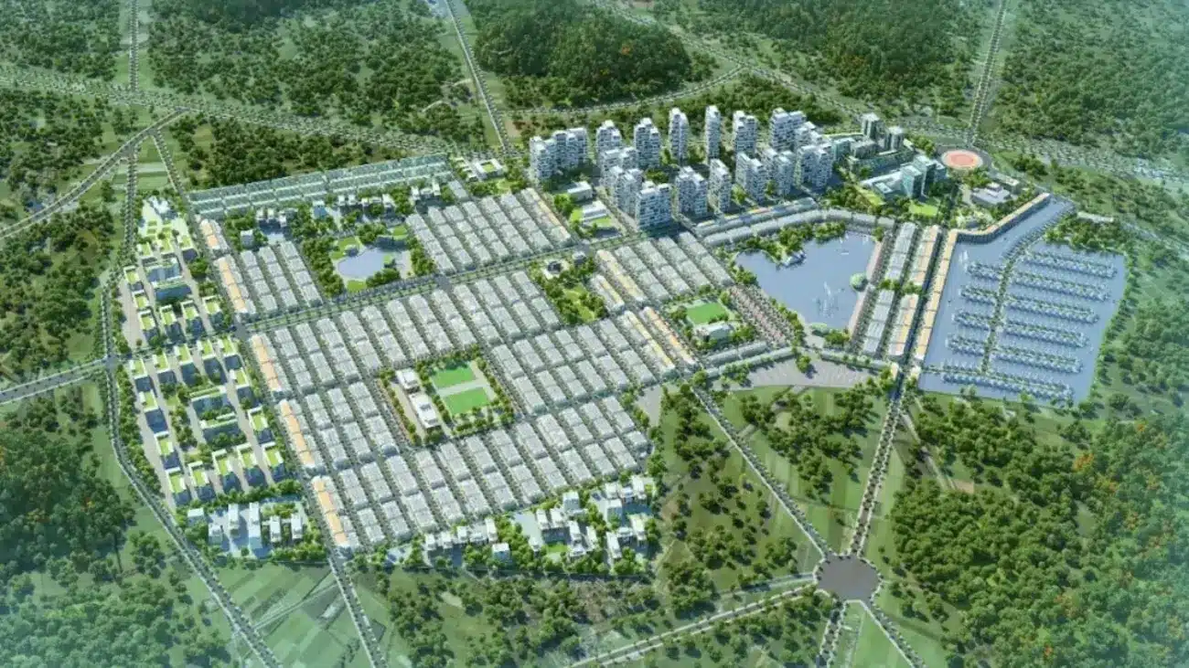 Tổng quan khu đô thị Vinhomes Green City Long An với 4510 căn nhà phố đa chức năng, vị trí trung tâm.